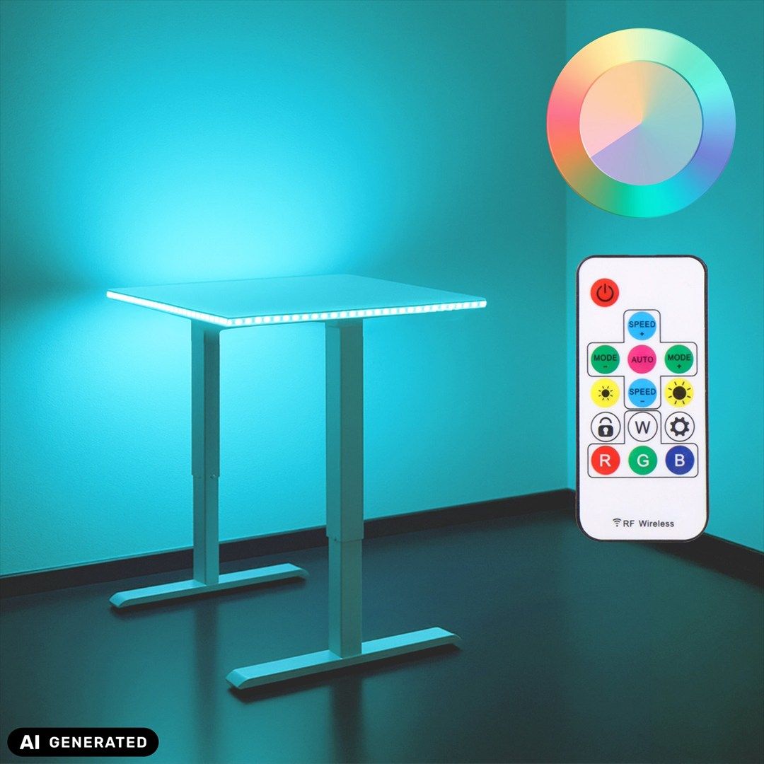 Kinderschreibtisch Worktime Kid 120 x 60 LED elektrisch höhenverstellbar weiß von HJH - Produktbild 6 von 9