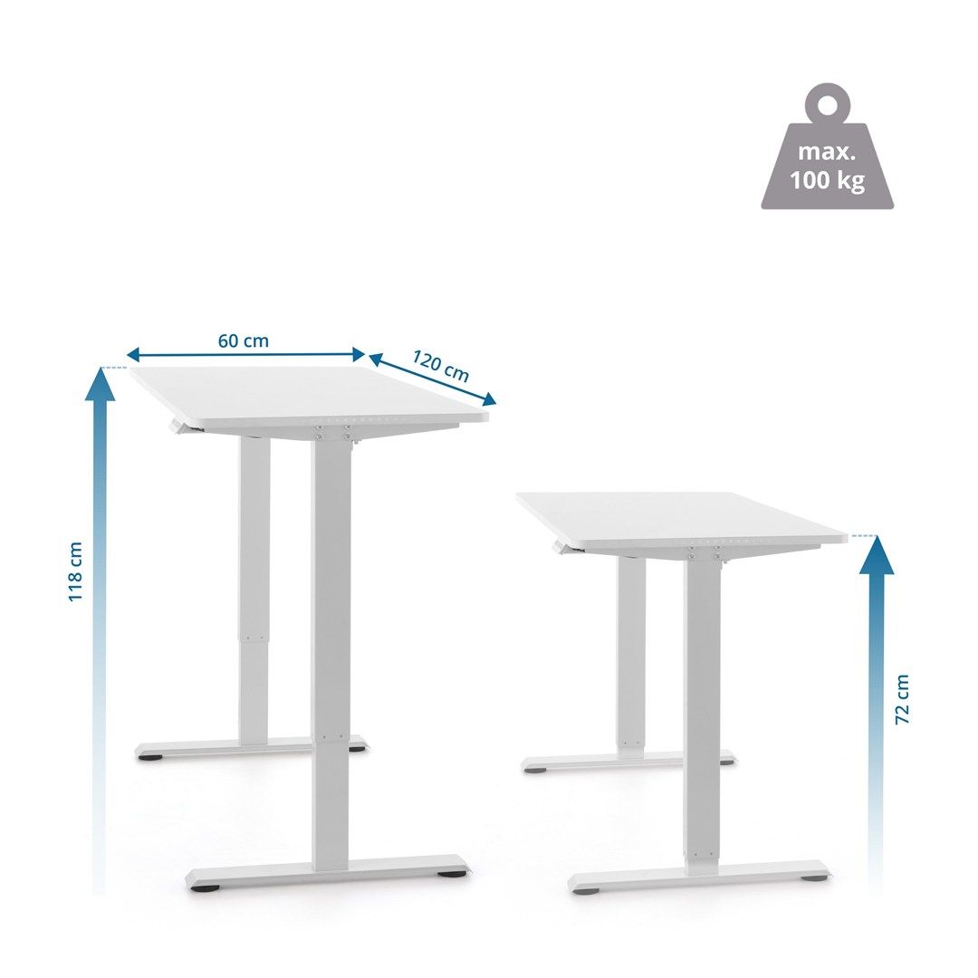 Kinderschreibtisch Worktime Kid 120 x 60 LED elektrisch höhenverstellbar weiß von HJH - Produktbild 9 von 9