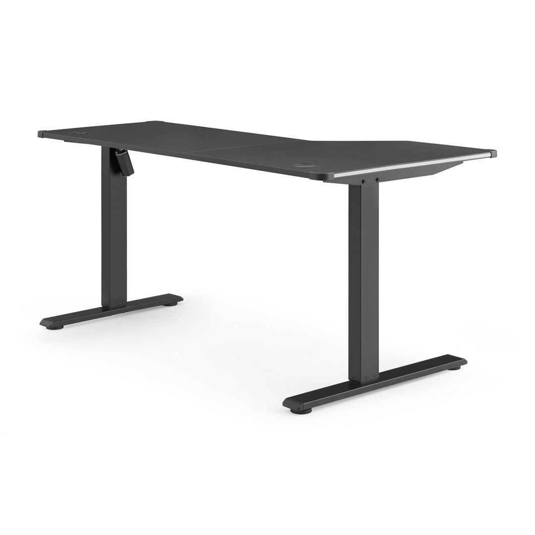 Schreibtisch Worktime Game 140 x 100 LED elektrisch höhenverstellbar schwarz von HJH - Produktbild 5 von 9