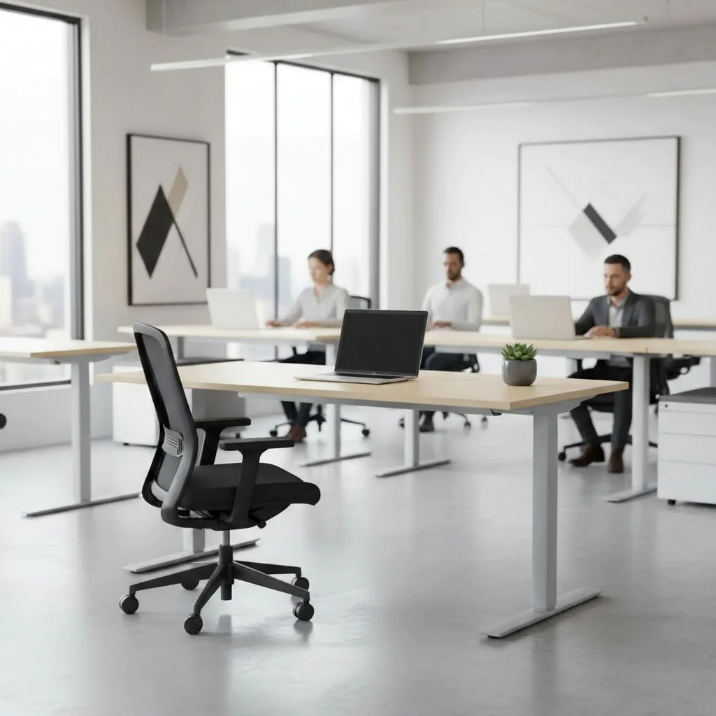 Höhenverstellbarer Schreibtisch Elektro Flex Rechteckform von Geramöbel - Produktbild 1 von 15