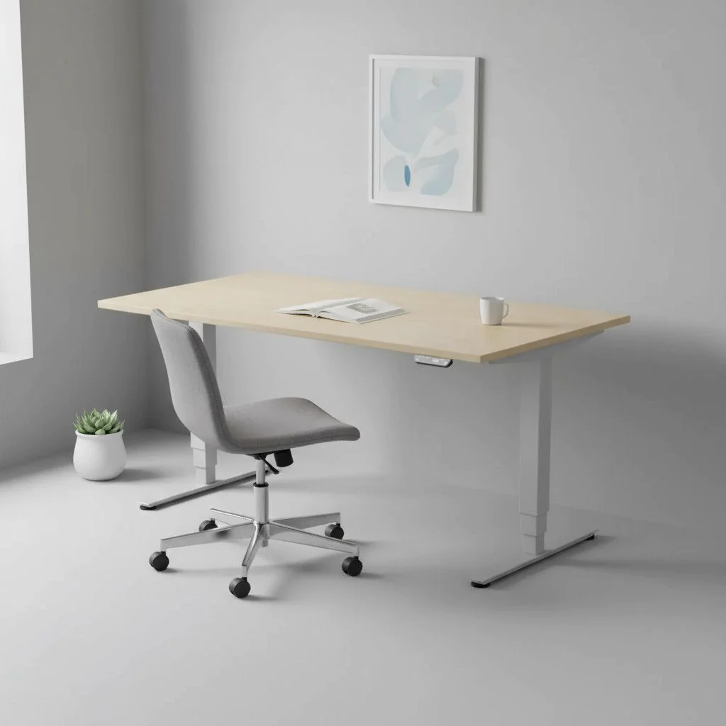 Höhenverstellbarer Schreibtisch Elektro Pro+ Rechteckform von Geramöbel - Produktbild 5 von 12