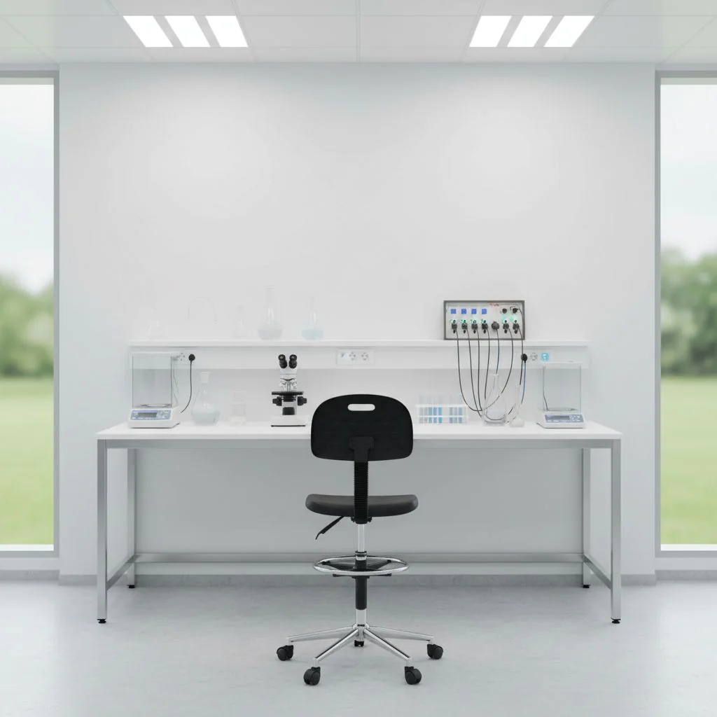 Hocker Drehhocker Arbeitsstuhl TOP WORK 23 Hartschaum schwarz Chrom von HJH - Produktbild 3 von 5