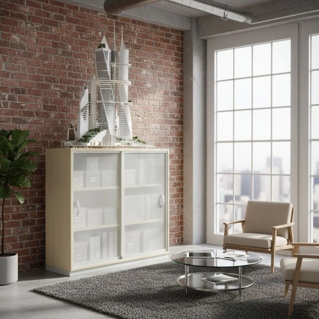 Schiebetürenschrank Pro 3 OH mit Mittelwand - Glas von Geramöbel - Produktbild 2 von 14