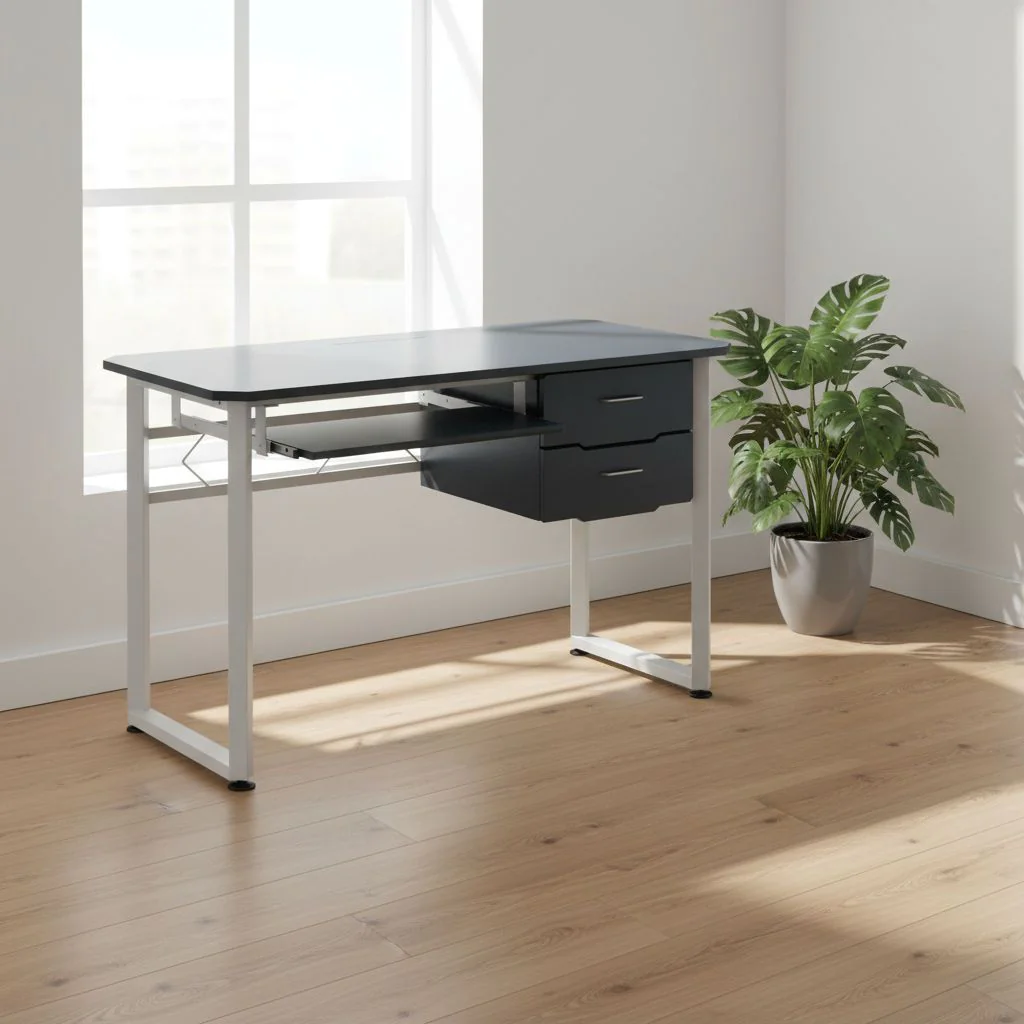 Schreibtisch WORKFLOW graphit weiß von HJH - Produktbild 5 von 5
