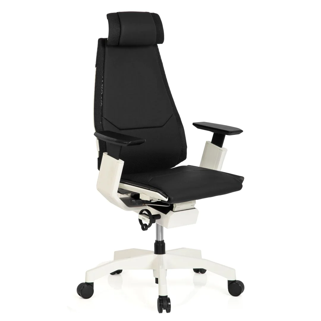 Bürostuhl Drehstuhl GENIDIA PRO WHITE Leder schwarz von HJH - Produktbild 6 von 13