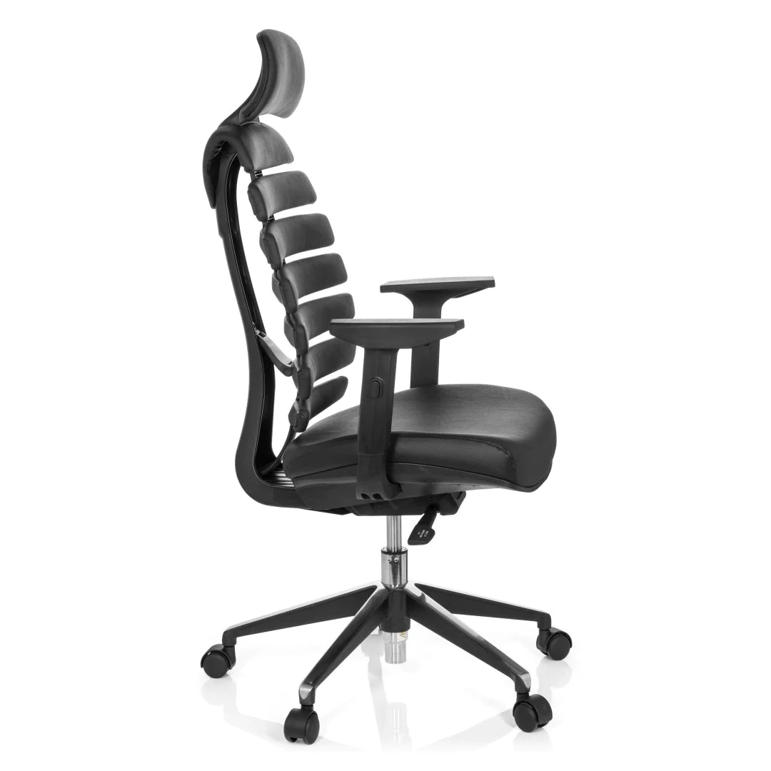 Bürostuhl Drehstuhl ERGO LINE II PRO Leder schwarz von HJH - Produktbild 8 von 14
