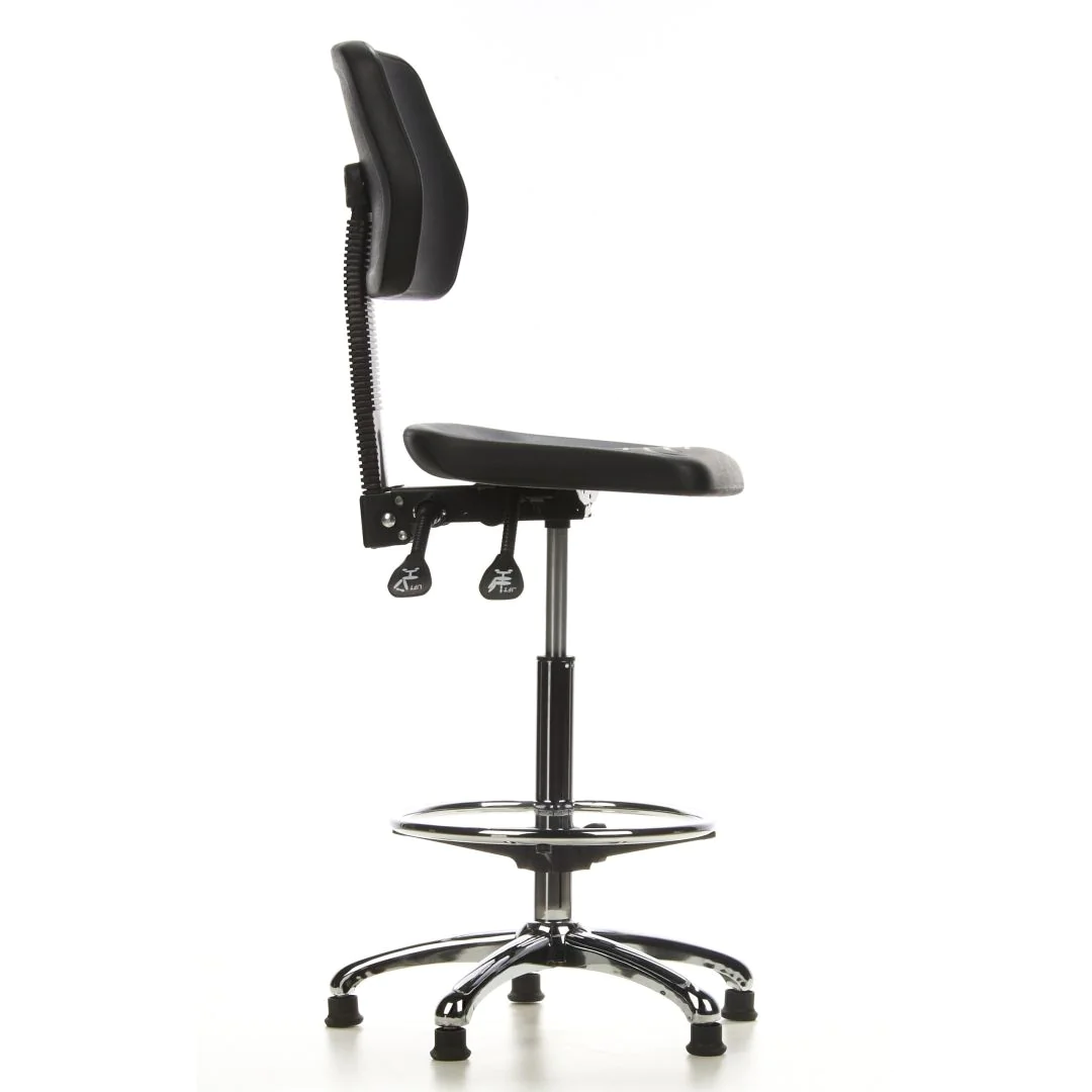 Hocker Drehhocker Arbeitsstuhl TOP WORK 11 Hartschaum schwarz Chrom von HJH - Produktbild 4 von 11