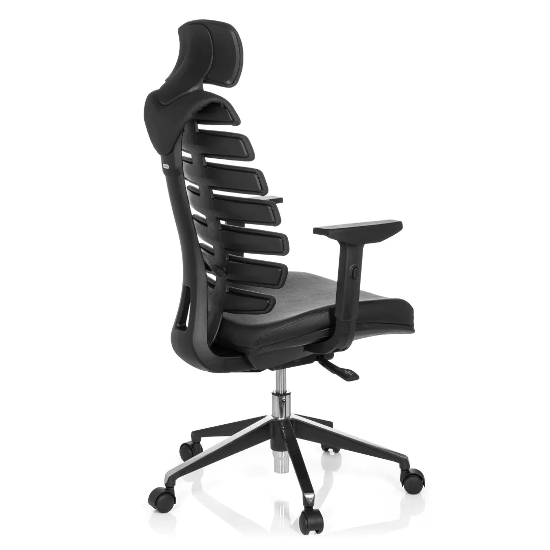 Bürostuhl Drehstuhl ERGO LINE II PRO Leder schwarz von HJH - Produktbild 9 von 14