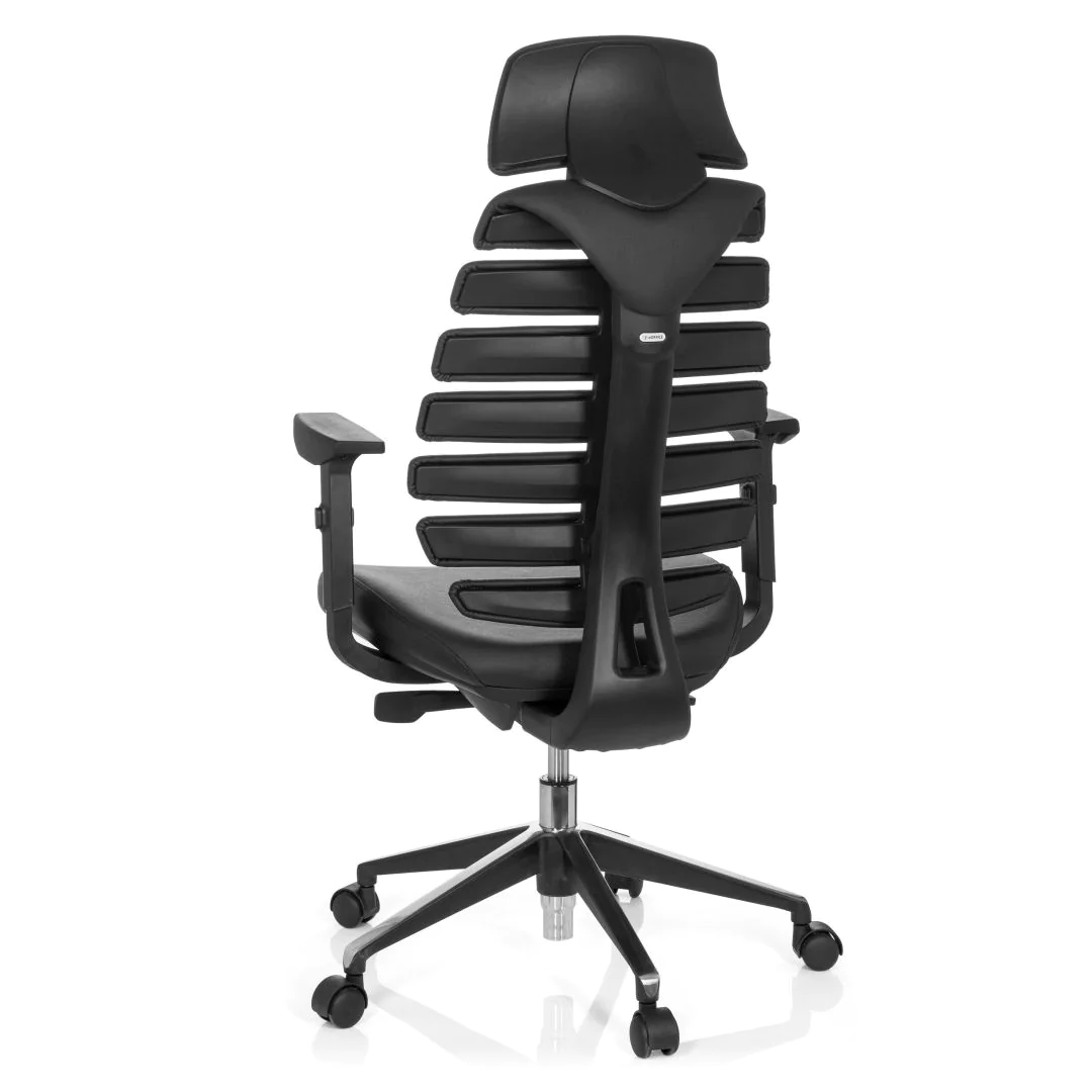 Bürostuhl Drehstuhl ERGO LINE II PRO Leder schwarz von HJH - Produktbild 11 von 14