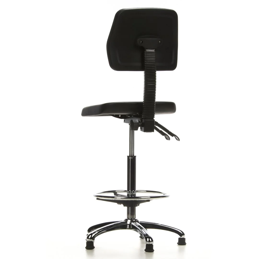 Hocker Drehhocker Arbeitsstuhl TOP WORK 11 Hartschaum schwarz Chrom von HJH - Produktbild 8 von 11