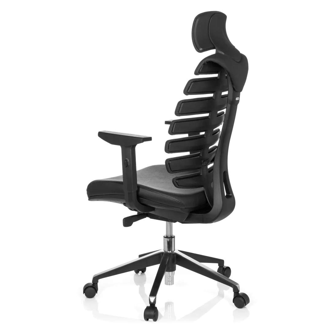 Bürostuhl Drehstuhl ERGO LINE II PRO Leder schwarz von HJH - Produktbild 12 von 14