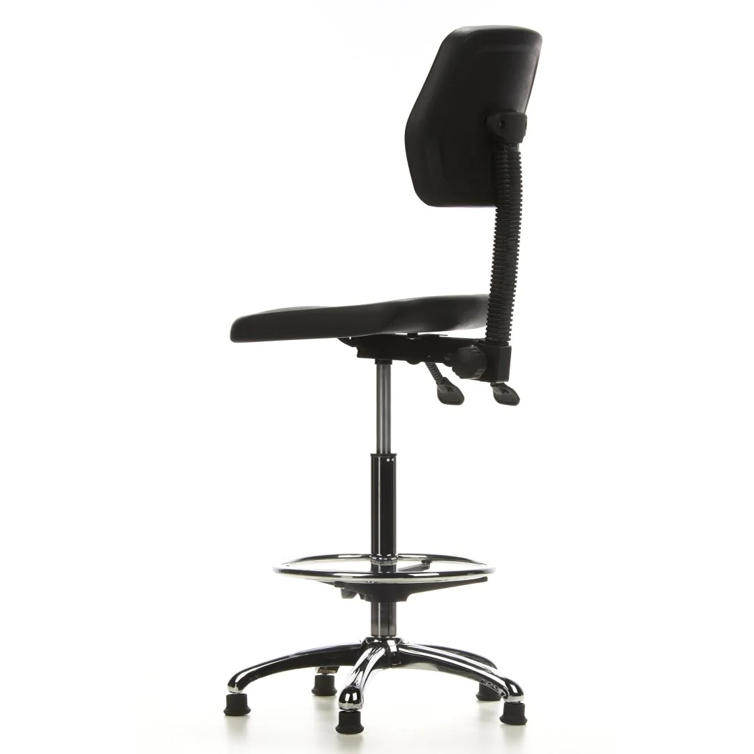 Hocker Drehhocker Arbeitsstuhl TOP WORK 11 Hartschaum schwarz Chrom von HJH - Produktbild 9 von 11