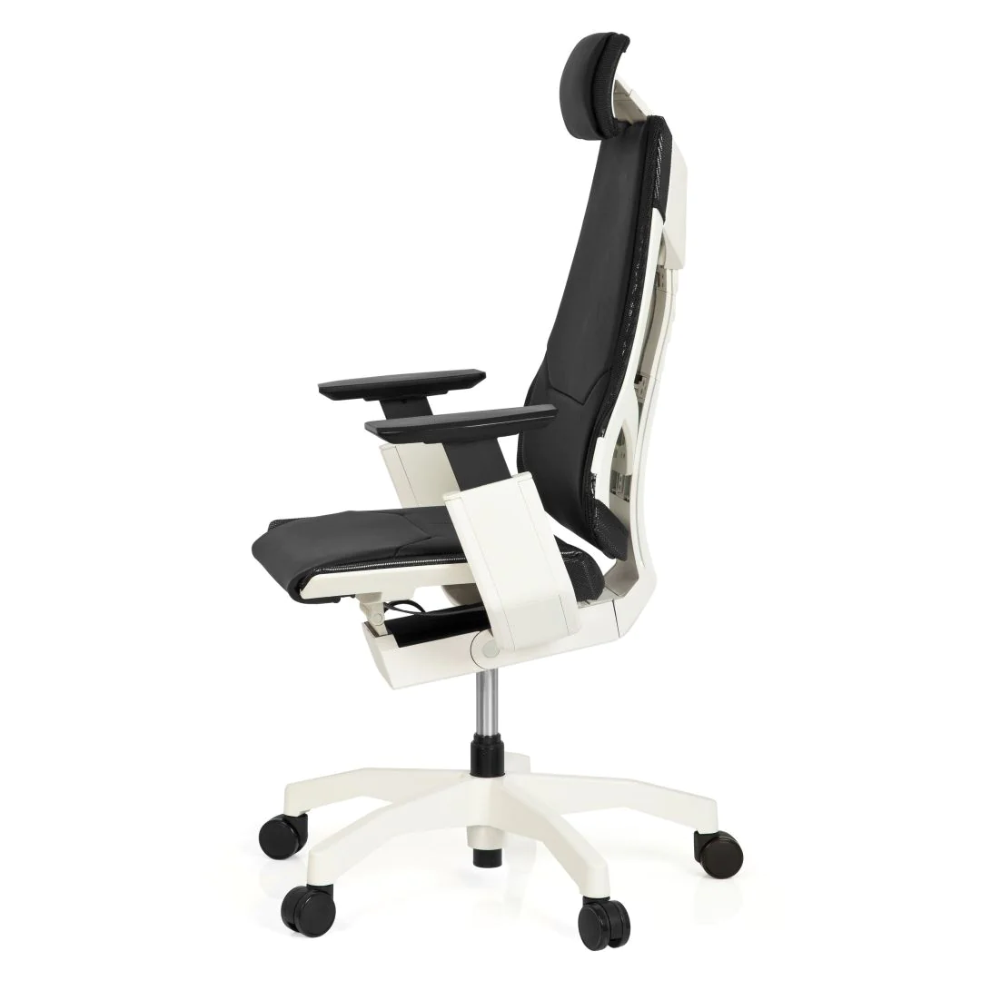Bürostuhl Drehstuhl GENIDIA PRO WHITE Leder schwarz von HJH - Produktbild 12 von 13
