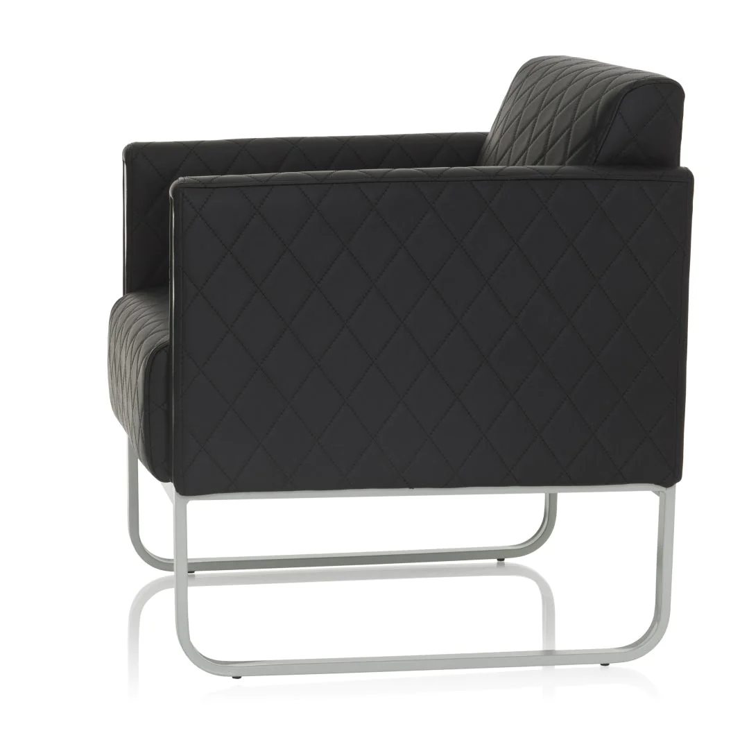 Loungesessel ARUBA STEP Gestell weißgrau Kunstleder 1-Sitzer schwarz von HJH - Produktbild 12 von 13