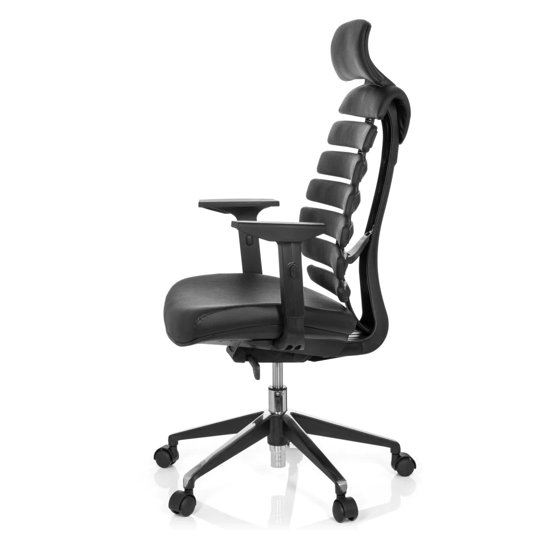 Bürostuhl Drehstuhl ERGO LINE II PRO Leder schwarz von HJH - Produktbild 13 von 14