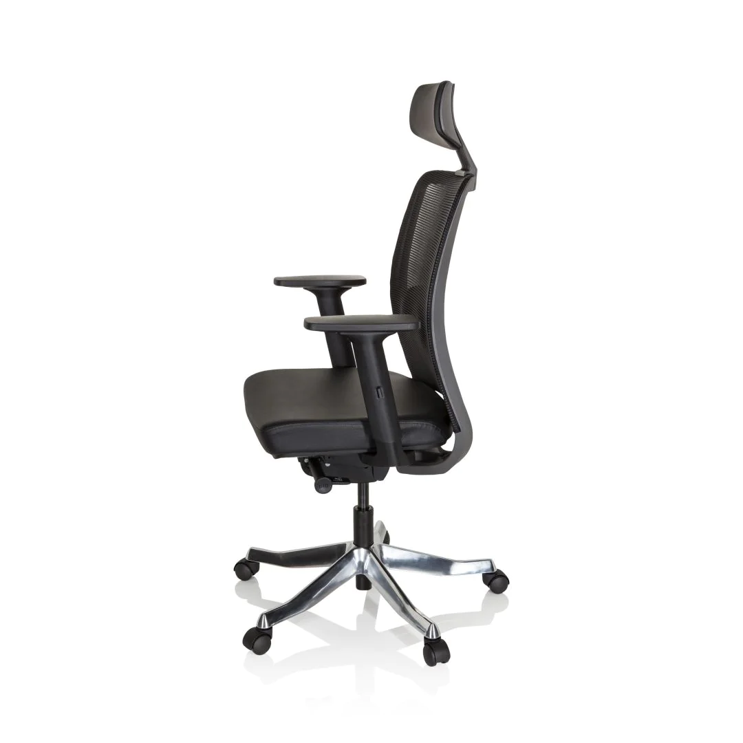 Bürostuhl Drehstuhl SENATOR PRO Netzstoff Leder schwarz von HJH - Produktbild 11 von 12