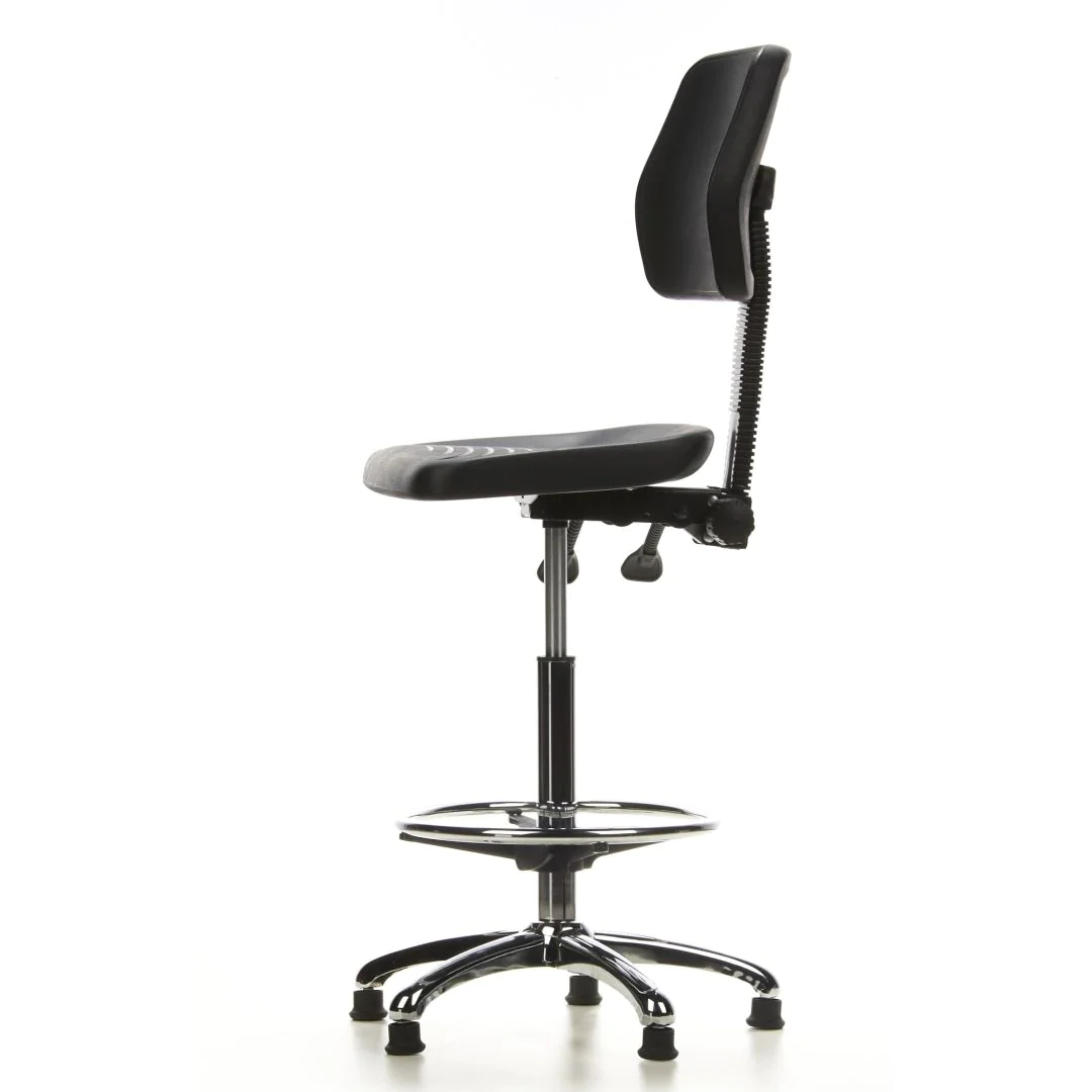 Hocker Drehhocker Arbeitsstuhl TOP WORK 11 Hartschaum schwarz Chrom von HJH - Produktbild 10 von 11