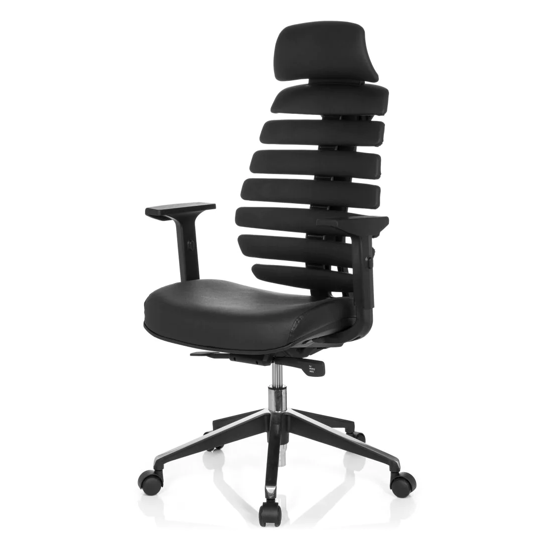 Bürostuhl Drehstuhl ERGO LINE II PRO Leder schwarz von HJH - Produktbild 14 von 14