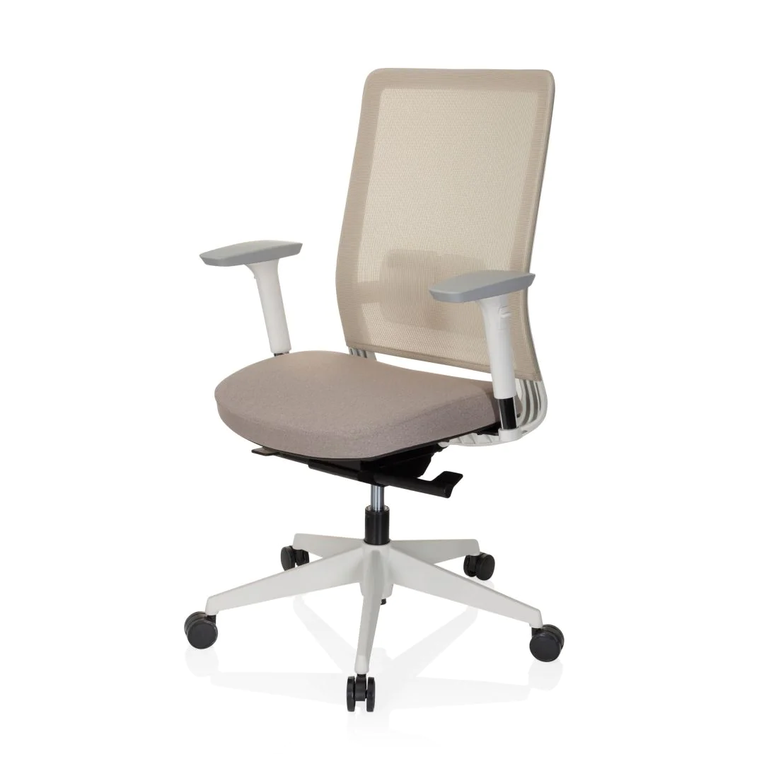 Bürostuhl Drehstuhl PURE WHITE Netzstoff Stoff beige von HJH - Produktbild 13 von 13