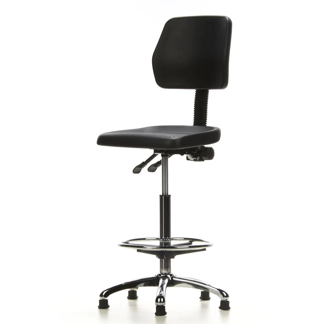 Hocker Drehhocker Arbeitsstuhl TOP WORK 11 Hartschaum schwarz Chrom von HJH - Produktbild 11 von 11