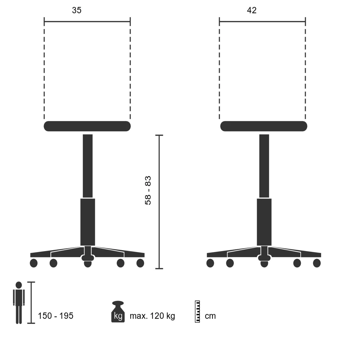 Arbeitstuhl Arbeitshocker MOVE-TEC 3D PRO I Sattel schwarz von HJH - Produktbild 4 von 11