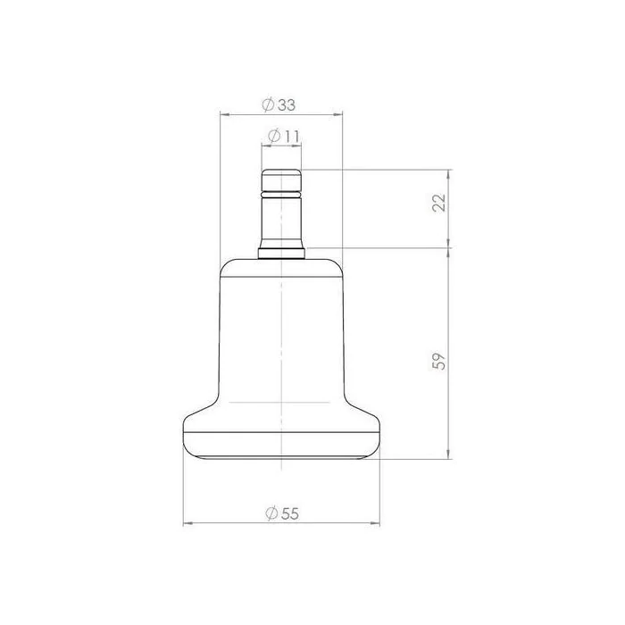 5x Bodengleiter STAND klein No. 11 Stift 11 mm 50 mm Standfüße (5er Pack) von HJH - Produktbild 4 von 4