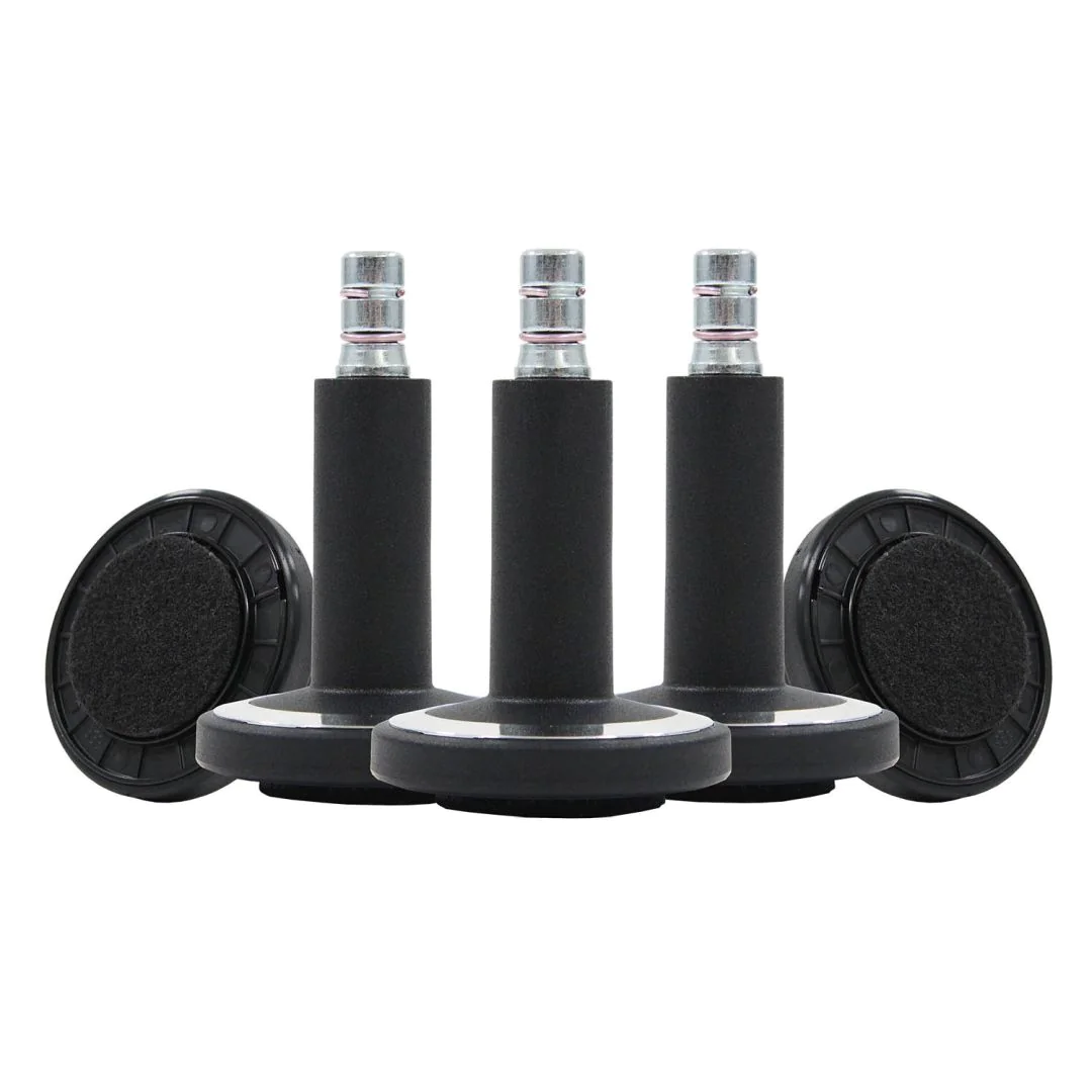 5x Bodengleiter STATO-M Stift 11 mm 60 mm Standfüße mit Filz schwarz/chrom (5er Pack) von HJH - Produktbild 2 von 5