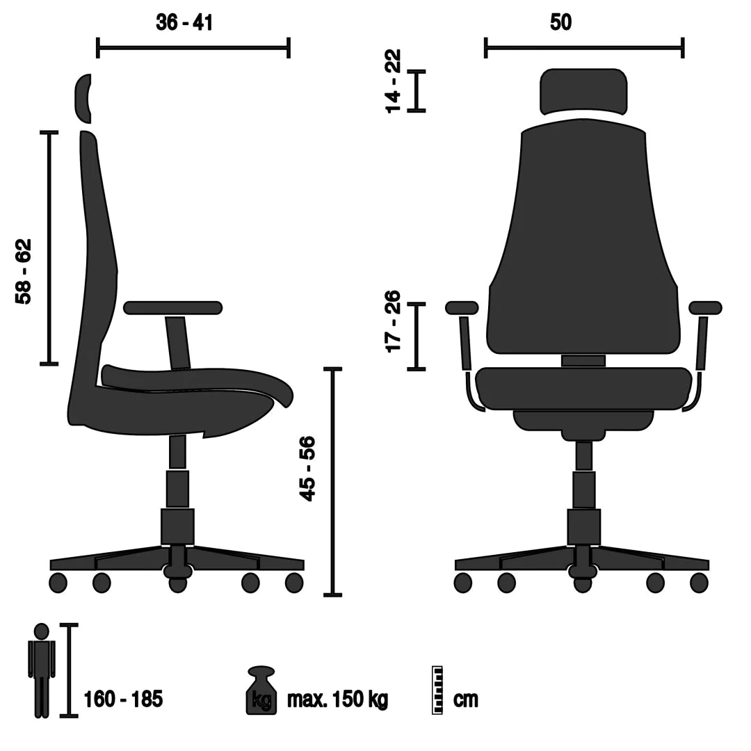 Bürostuhl Chefsessel ERGOHUMAN PLUS LEGPRO GEN2 Leder mit Beinablage Netz von HJH - Produktbild 4 von 14