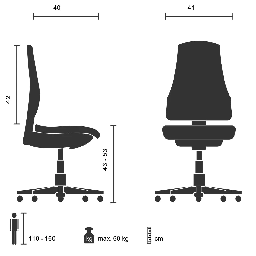 Kinderschreibtischstuhl Kinderstuhl KIDDY COMFORT I Netzstoff grau türkis von HJH - Produktbild 4 von 11