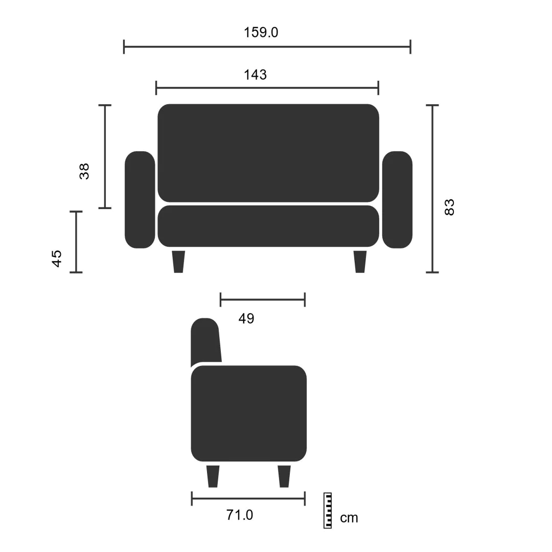 Loungesofa BALI BLACK Gestell schwarz Kunstleder glatt 3-Sitzer schwarz von HJH - Produktbild 1 von 6