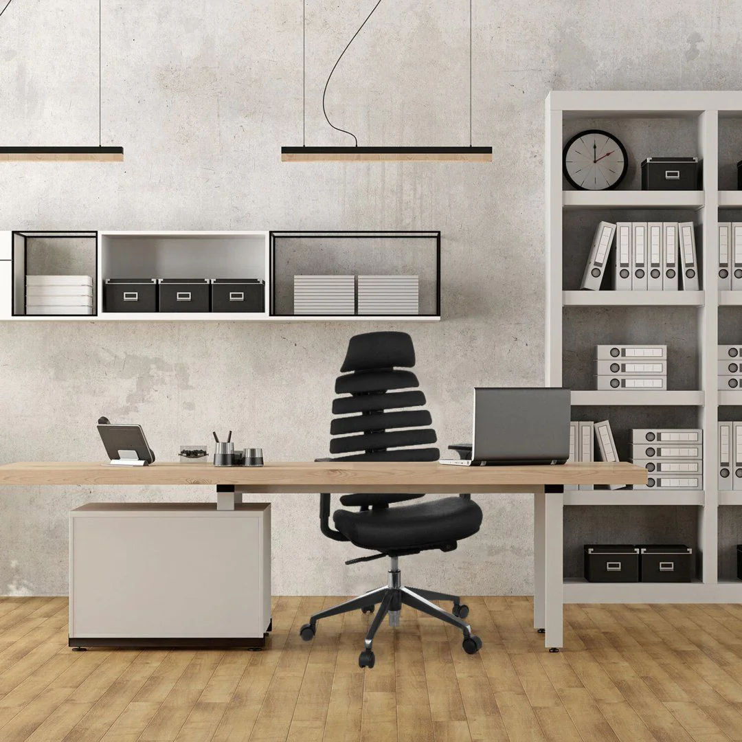 Bürostuhl Drehstuhl ERGO LINE II PRO Leder schwarz von HJH - Produktbild 3 von 14