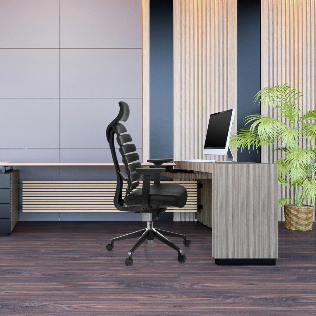 Bürostuhl Drehstuhl ERGO LINE II PRO Leder schwarz von HJH - Produktbild 5 von 14