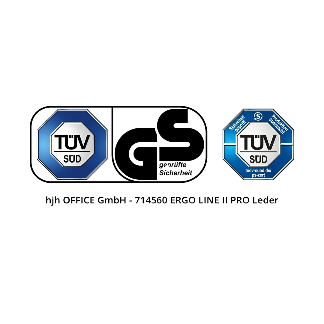Bürostuhl Drehstuhl ERGO LINE II PRO Leder schwarz von HJH - Produktbild 6 von 14