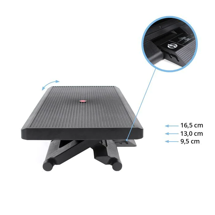 Fußstütze PIEDINO STRIPE PRO schwarz neigbar höhenverstellbar von HJH - Produktbild 2 von 6