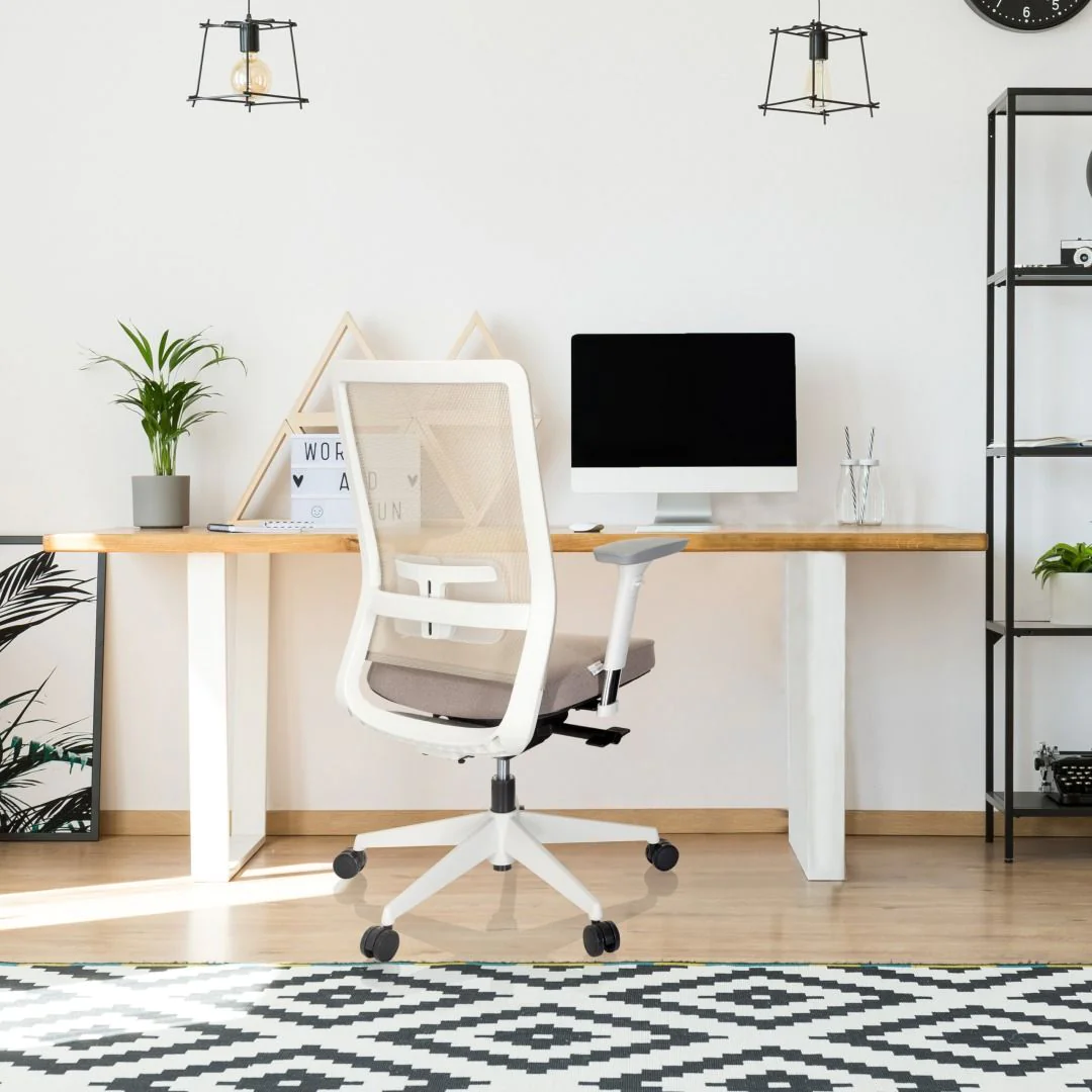 Bürostuhl Drehstuhl PURE WHITE Netzstoff Stoff beige von HJH - Produktbild 5 von 13