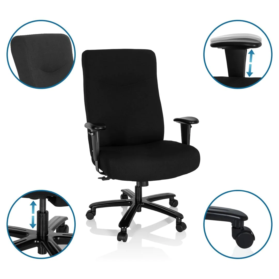 Chefsessel XXL EVEREST I Stoff schwarz von HJH - Produktbild 2 von 12