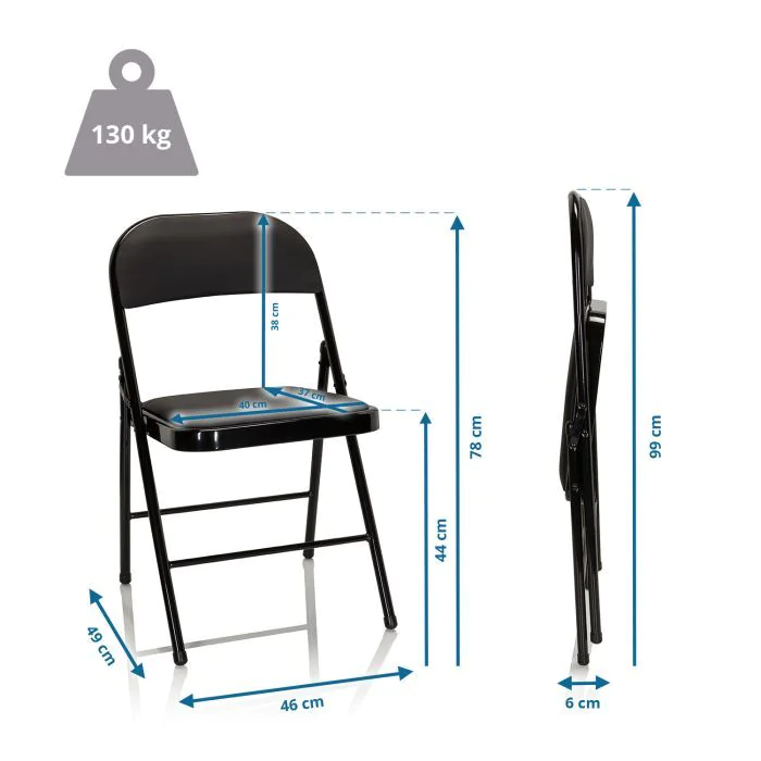 Konferenzstuhl Besucherstuhl Klappstuhl TUDELA schwarz 4er Pack von HJH - Produktbild 7 von 7