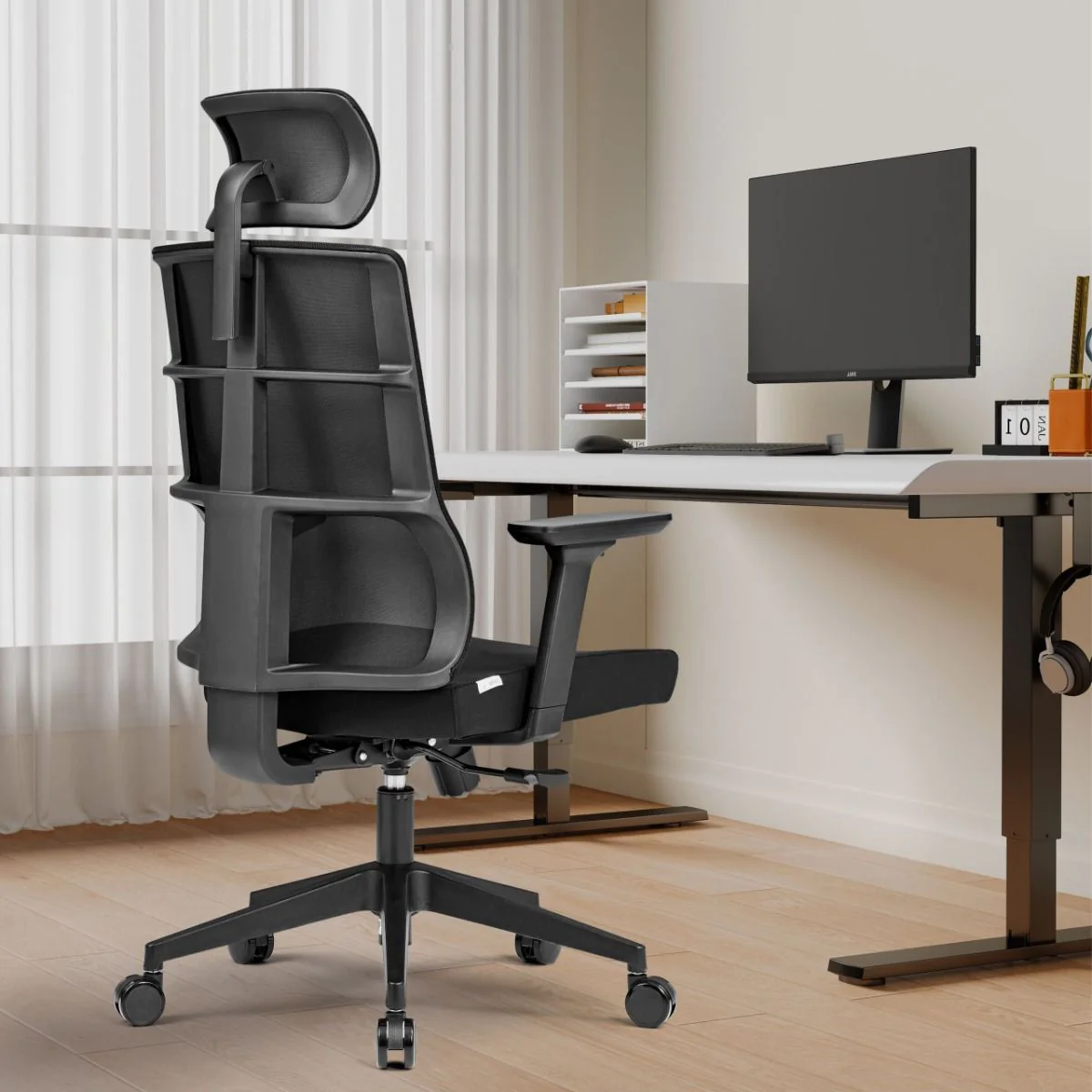Bürostuhl Drehstuhl SPINIO PRO Netzstoff Stoff schwarz von HJH - Produktbild 2 von 7
