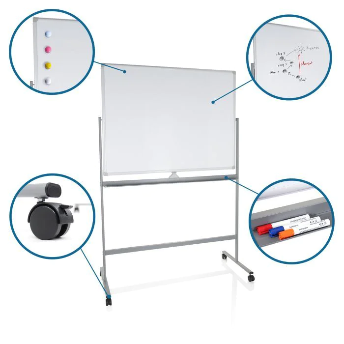 Whiteboard Wendetafel MULTIBOARD I magnetisch weiß silber von HJH - Produktbild 3 von 6