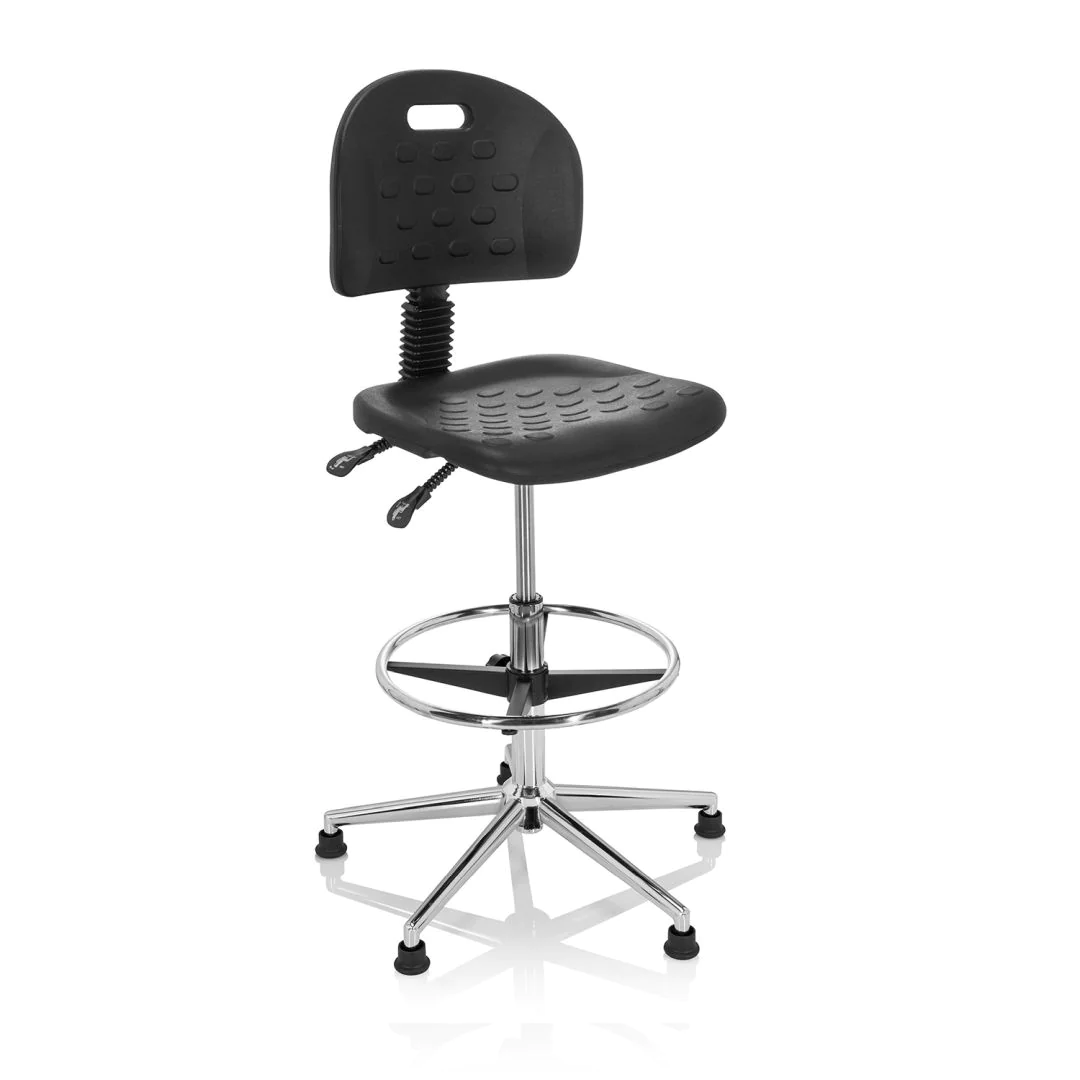 Arbeitsstuhl Arbeitshocker TOP WORK 23 I PU Schaum schwarz von HJH - Produktbild 3 von 14