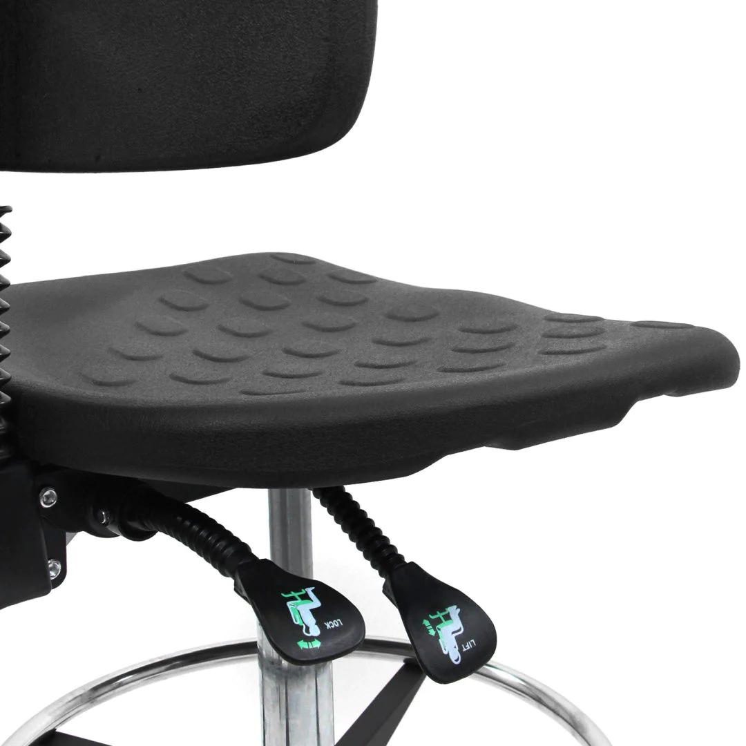 Arbeitsstuhl Arbeitshocker TOP WORK 23 I PU Schaum schwarz von HJH - Produktbild 8 von 14