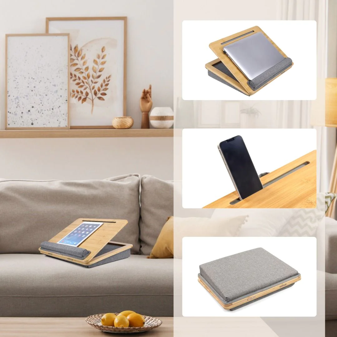 Laptopunterlage Laptop Kissen COMFILAP III 42 x 34 cm, einstellbar braun grau von HJH - Produktbild 2 von 14