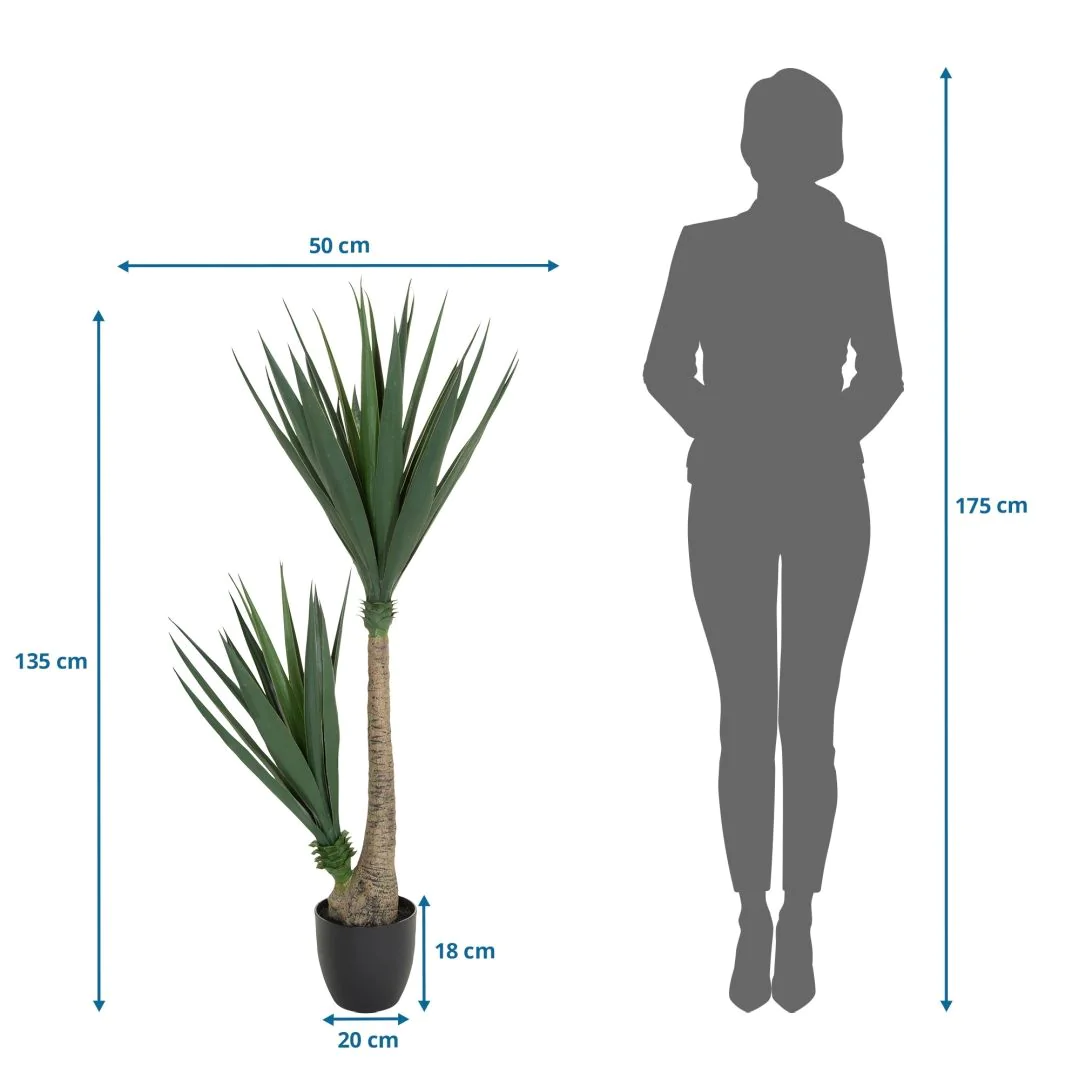 Kunstpflanze YUCCA Palmlilie von HJH - Produktbild 7 von 7