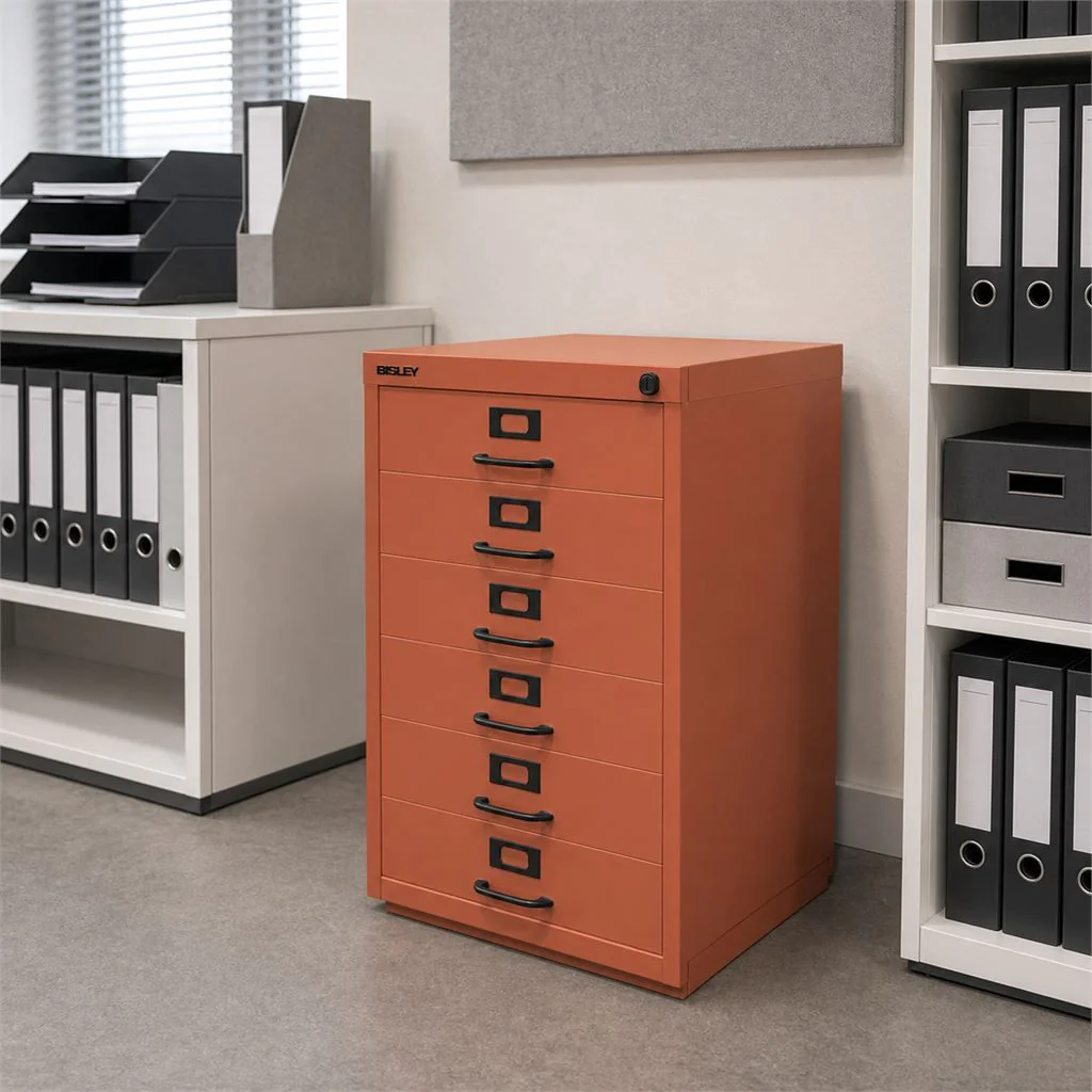 Schubladenschrank F mit Bügelgriff 6 Universalschubladen von Bisley - Produktbild 3 von 4