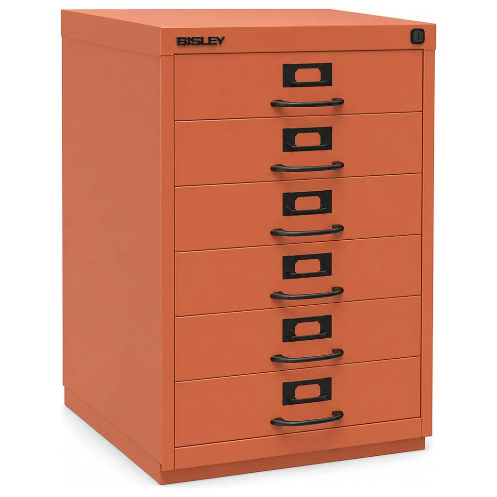 Schubladenschrank F mit Bügelgriff 6 Universalschubladen von Bisley - Produktbild 1 von 4