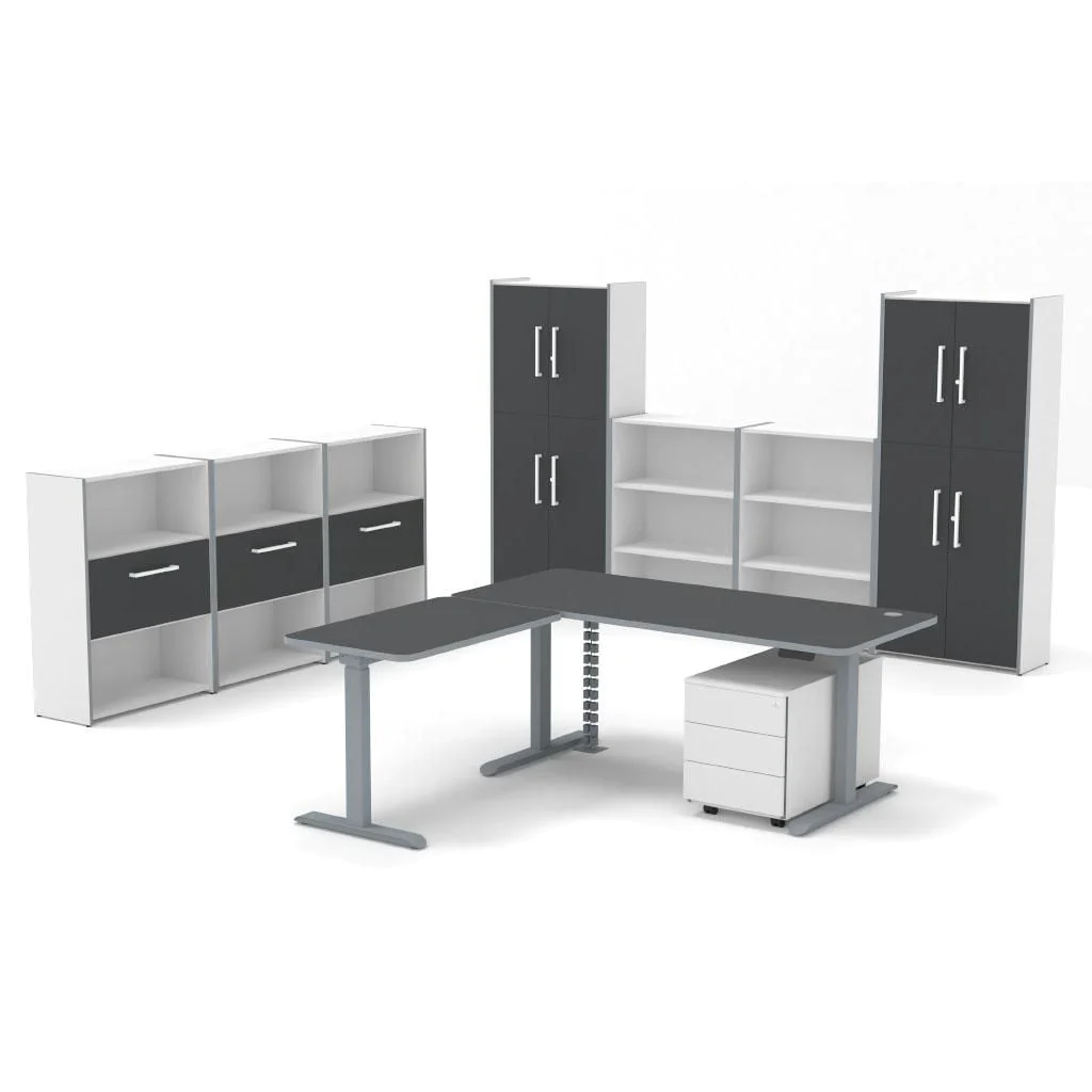 Komplettbüro Move 3 Premium mit höhenverstellbarem Schreibtisch Eckform von Kerkmann - Produktbild 3 von 7