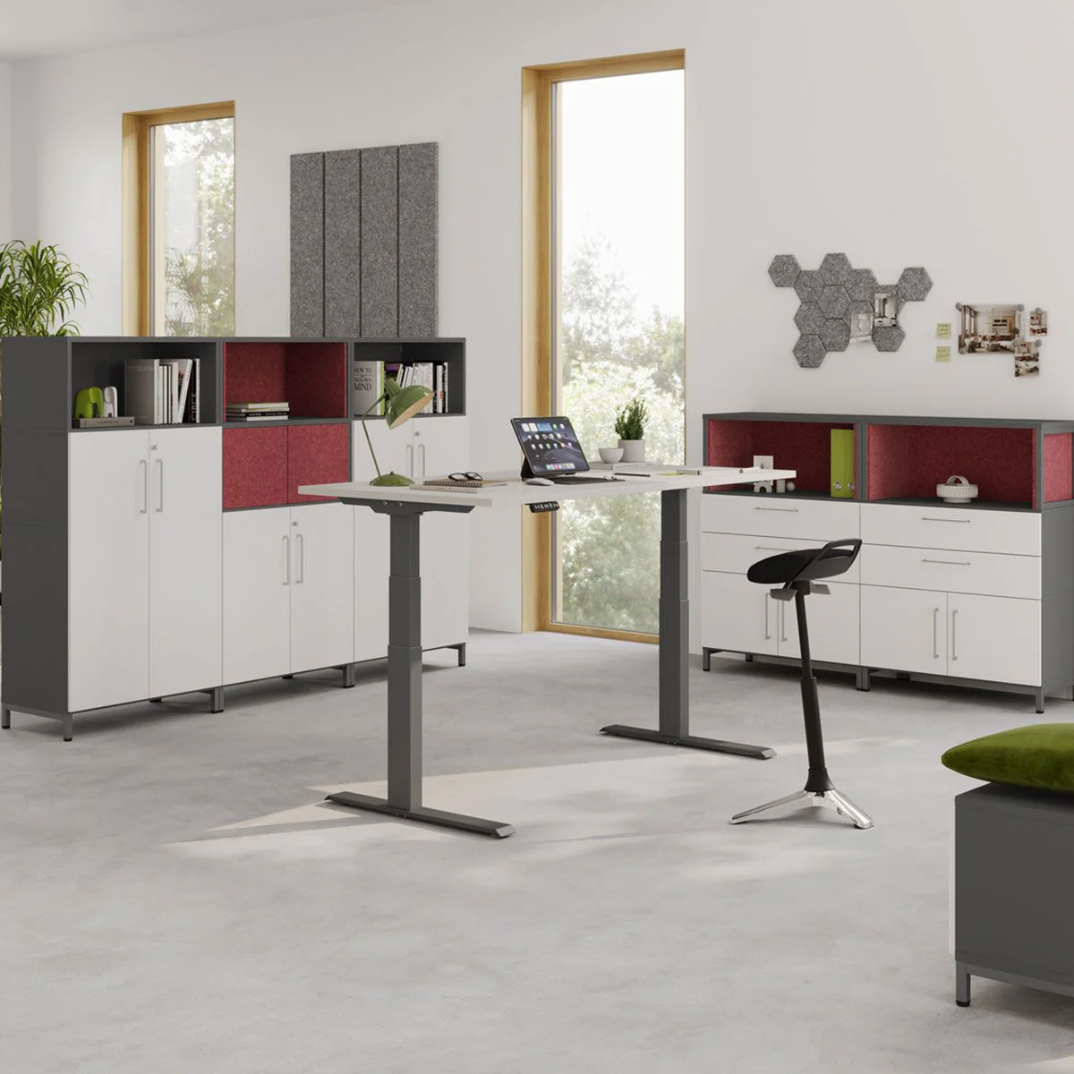 Kombischrank Flex Wall 4 OH - Sockel von Hammerbacher - Produktbild 6 von 11