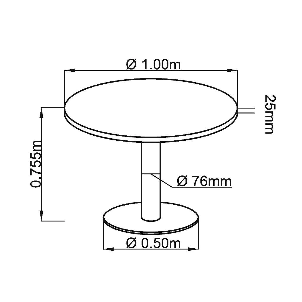 Säulentisch Rund Ø 100 cm - Silber von Hammerbacher - Produktbild 10 von 12