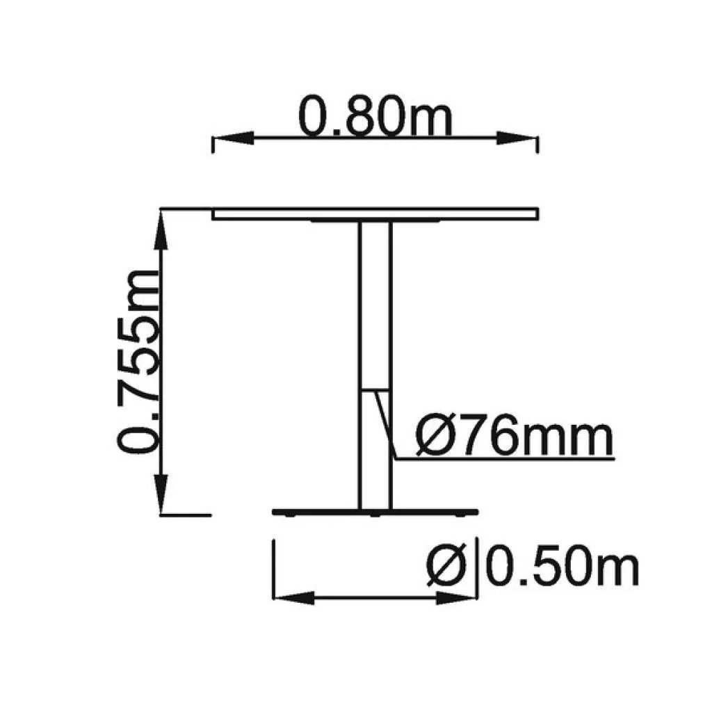 Säulentisch STF Quadratform - Chrom von Hammerbacher - Produktbild 10 von 12