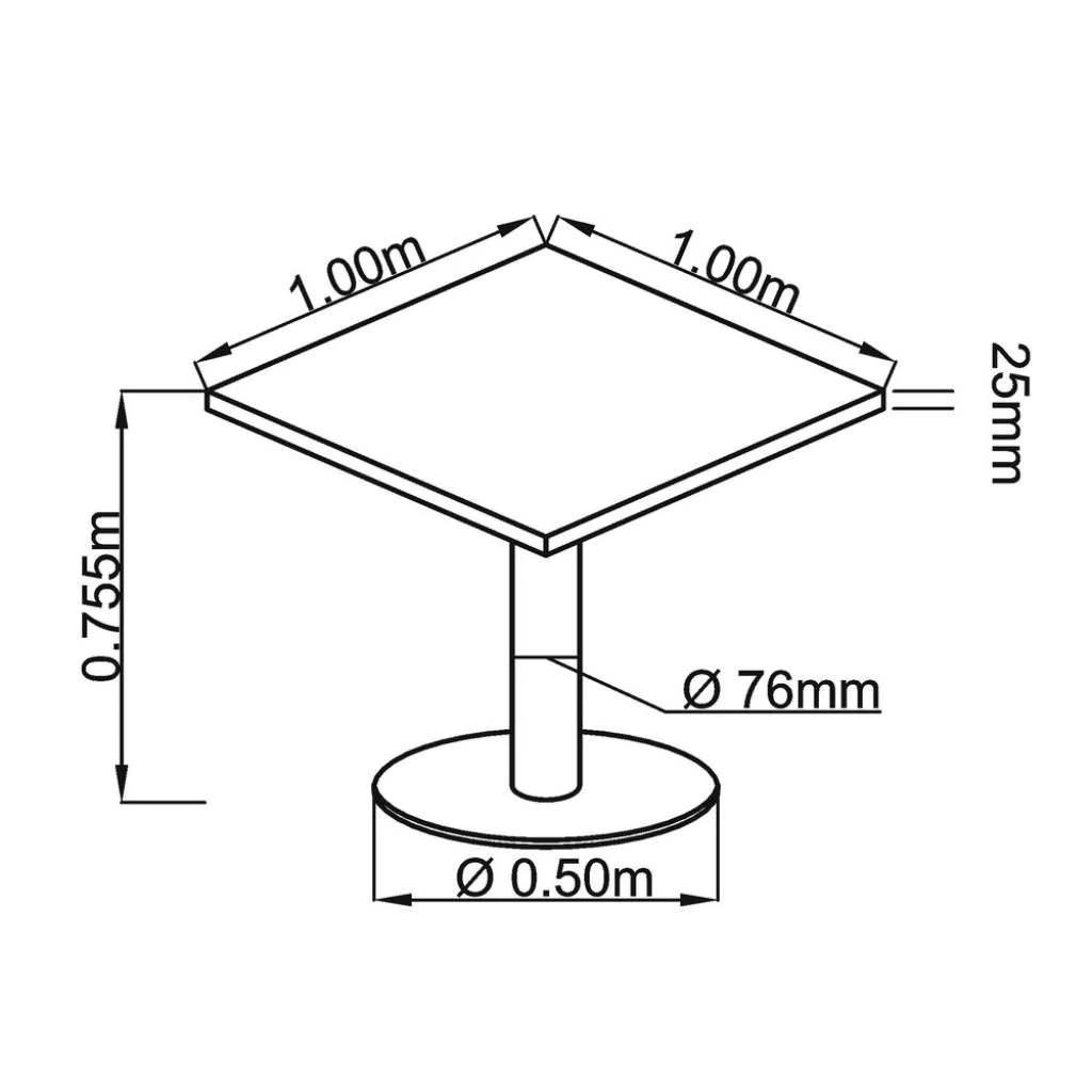 Säulentisch STF Quadratform - Silber von Hammerbacher - Produktbild 9 von 10